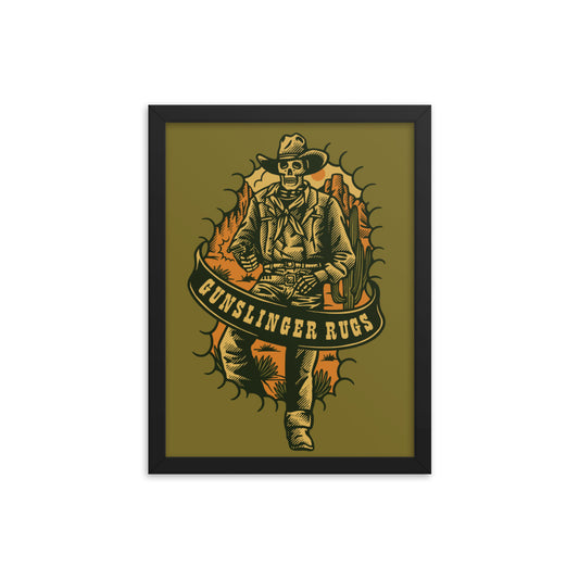 'Gunslinger Rugs Logo' Framed poster